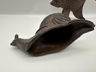 Pair of Decorative Cast Iron Figures — Fish & Snail