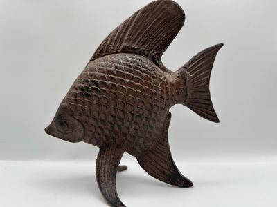 Pair of Decorative Cast Iron Figures — Fish & Snail