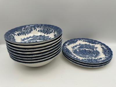 Churchill Blue & White Transferware Dishes