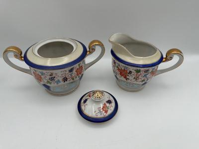 Occupied Japan Hand-Painted Porcelain Coffee Set — Bold China, Floral & Gold Trim