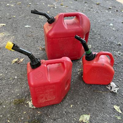 Troy-Built Mower & Hitachi Blower with Three Gas Cans