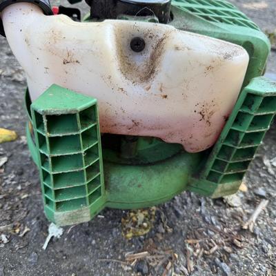 Troy-Built Mower & Hitachi Blower with Three Gas Cans