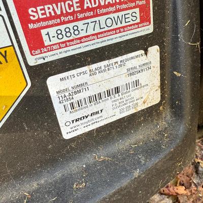 Troy-Built Mower & Hitachi Blower with Three Gas Cans