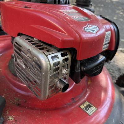 Troy-Built Mower & Hitachi Blower with Three Gas Cans