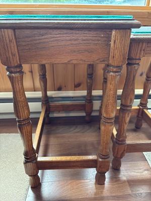 Sale Photo Thumbnail #71: 13x19x24 and 12x14x22. Tables look perfect, but glass may make it look like there is damage to the tops. There is no damage.