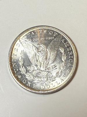 188O-S UNCIRCULATED CONDITION MORGAN SILVER DOLLAR (COIN #3X4) AS PICTURED.