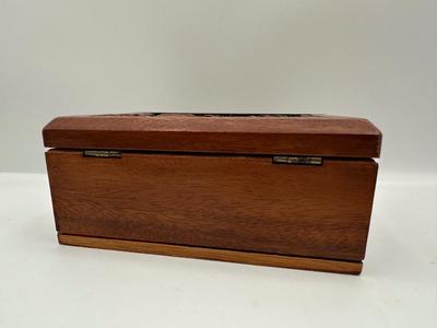 Hand-Carved Wooden Cigarette / Card Box