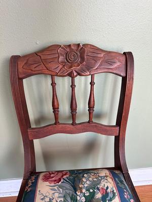 Vintage Carved Wood Side Chair