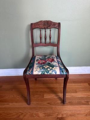 Vintage Carved Wood Side Chair