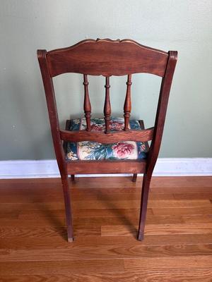 Vintage Carved Wood Side Chair