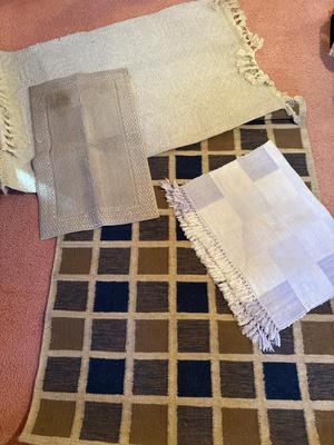 Sale Photo Thumbnail #503: Wool rug 44x53,  White rug 36x54. See pics