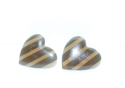 Vintage Lite Weight 2 Tone Browns Metal Earrings (¾") with Post Style Clasp