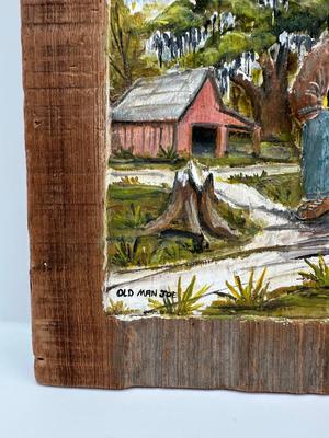 Henry Watson “Old Man Joe” Oil on Reclaimed Cypress