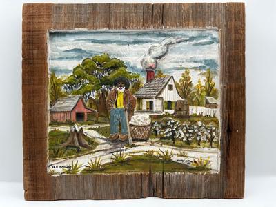 Henry Watson “Old Man Joe” Oil on Reclaimed Cypress