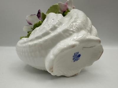 Two Bone China Flower Basket Arrangements