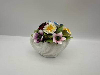Two Bone China Flower Basket Arrangements