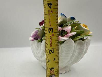 Two Bone China Flower Basket Arrangements