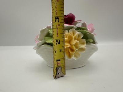 Two Bone China Flower Basket Arrangements
