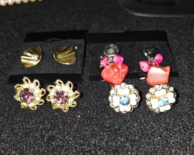 Sale Photo Thumbnail #19: Vintage Designer Signed Earring Jewelry Lot | Coro, Napier, and more