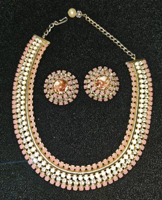 Sale Photo Thumbnail #1: Vintage Designer Hobe Signed Necklace and Earring Lot | Rare Piece