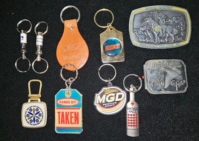 Sale Photo Thumbnail #34: Vintage Keychain and Belt Buckle Lot | Fiat, Ford Model T, Remington, and more