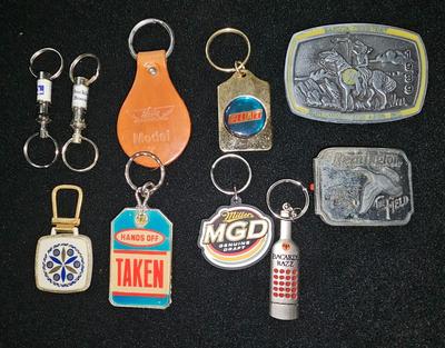Sale Photo Thumbnail #35: Vintage Keychain and Belt Buckle Lot | Fiat, Ford Model T, Remington, and more