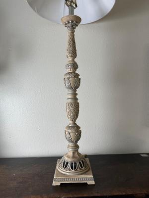 Tall Ornate Decorative Table Lamp with Shade