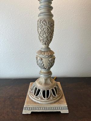Tall Ornate Decorative Table Lamp with Shade