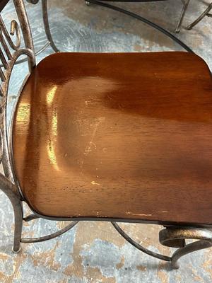 Wood & Metal Dining Table with 6 Chairs