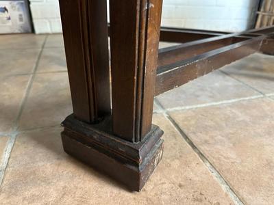 Glass Top Coffee Table with Wood Base