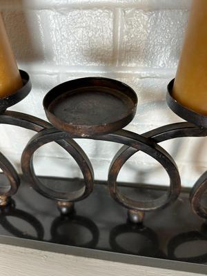 Decorative Metal Scroll 3-Candle Holder