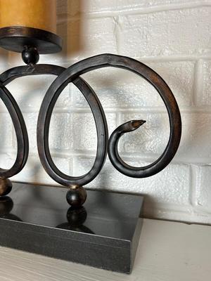 Decorative Metal Scroll 3-Candle Holder