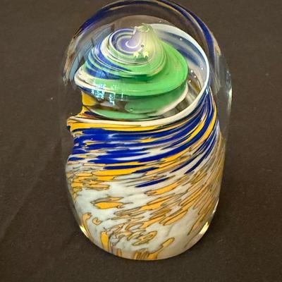 Two Art Glass Paperweights (P-HS)