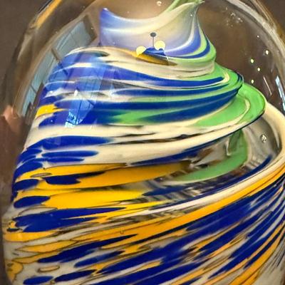 Two Art Glass Paperweights (P-HS)