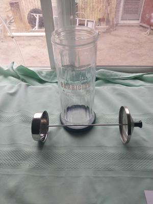VINTAGE BARBICIDE GLASS DISINFECTANT CANISTER