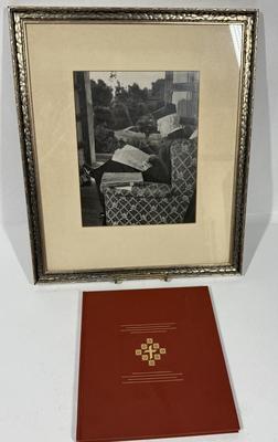 Framed Vintage Photograph 14" x 16" of Father Arthur J. Hutchinson and Vintage Book on San Juan Capistrano Memories