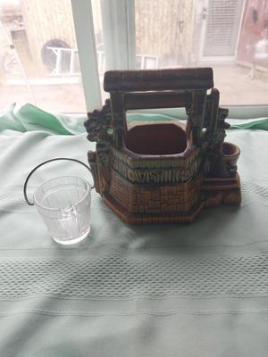 McCOY WISHING WELL PLANTER AND GLASS BUCKET