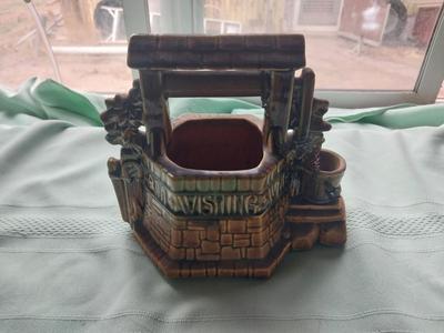 McCOY WISHING WELL PLANTER AND GLASS BUCKET