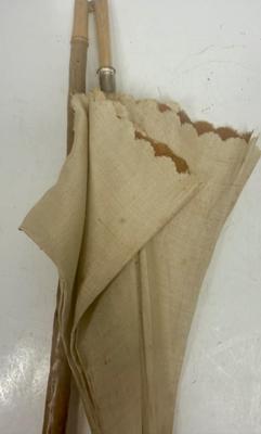 Antique Parasol Umbrella with Folding Wood Handle
