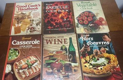 Lot of 6 Sunset Magazine soft cover Cookbook western. Influenced recipes