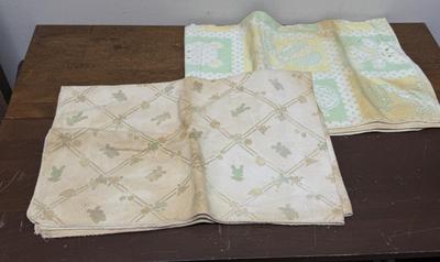 Vintage Flannel Baby Receiving Blankets - need cleaning!