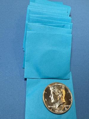 (13) CHOICE PROOF KENNEDY 1964 PROOF SILVER HALF DOLLARS AT MELT SILVER AS PICTURED.