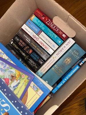 Sale Photo Thumbnail #64: E32-Box of books