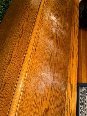 Sale Photo Thumbnail #80: E27-double drop leaf table

This table measures 6 feet long and 29.75 inches tall

The top surface is 18 inches wide with each drop Leaf being an additional 12 inches apiece
