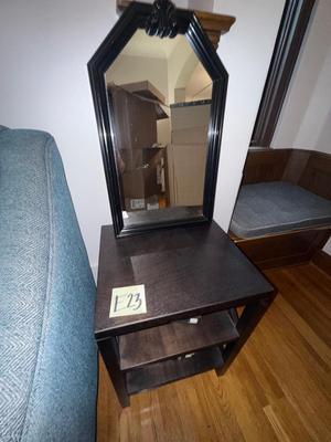 Sale Photo Thumbnail #89: E23-Side table and wall mirror

Dimensions of side table – 17 x 15 x 23.5