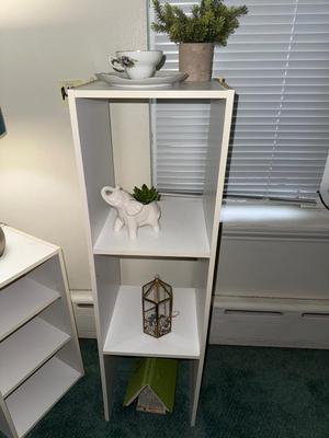 Sale Photo Thumbnail #182: MB7-small white shelves, lamp, decor