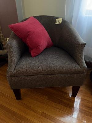 Sale Photo Thumbnail #213: P12-barrel armchair and accent pillow