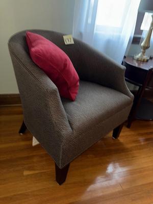 Sale Photo Thumbnail #214: P12-barrel armchair and accent pillow