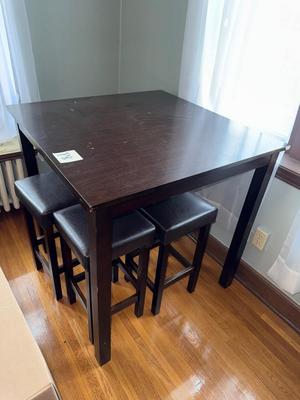 Sale Photo Thumbnail #223: P8-dining table with four stools

Does show normal wear