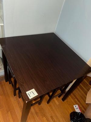 Sale Photo Thumbnail #254: P1-table with four stools,

36“ x 36“ x 36“